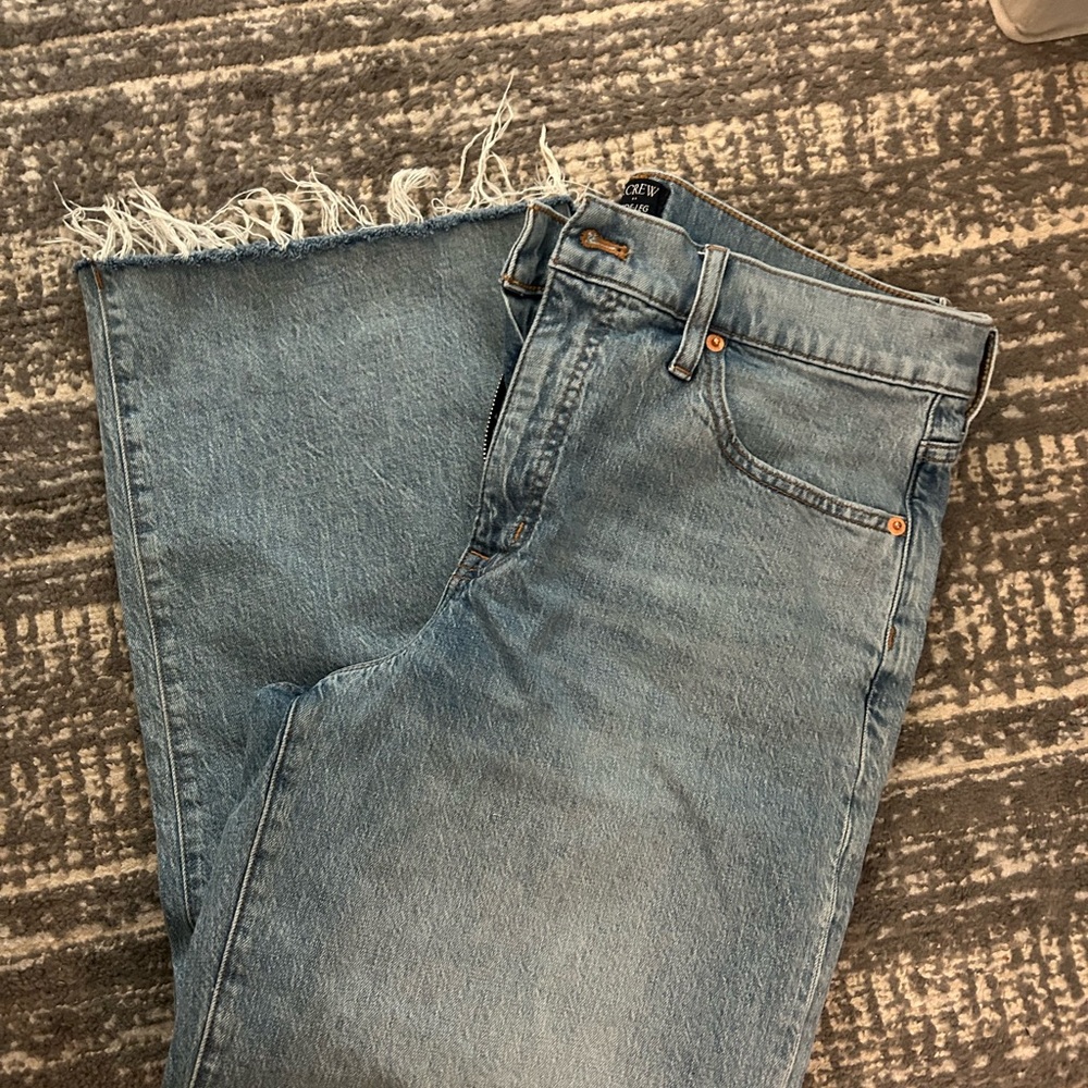 J. Crew Blue Ankle Cropped Jeans with Vintage Wash